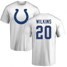NFL Nike Indianapolis Colts #20 Jordan Wilkins White Name & Number Logo T-Shirt