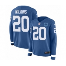 Women's Nike Indianapolis Colts #20 Jordan Wilkins Limited Blue Therma Long Sleeve NFL Jersey