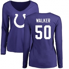 NFL Women's Nike Indianapolis Colts #50 Anthony Walker Royal Blue Name & Number Logo Long Sleeve T-Shirt