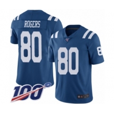 Men's Indianapolis Colts #80 Chester Rogers Limited Royal Blue Rush Vapor Untouchable 100th Season Football Jersey
