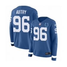 Women's Nike Indianapolis Colts #96 Denico Autry Limited Blue Therma Long Sleeve NFL Jersey