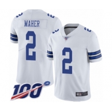 Men's Dallas Cowboys #2 Brett Maher White Vapor Untouchable Limited Player 100th Season Football Jersey