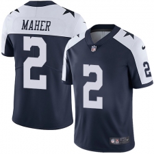 Men's Nike Dallas Cowboys #2 Brett Maher Navy Blue Throwback Alternate Vapor Untouchable Limited Player NFL Jersey