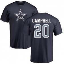 NFL Nike Dallas Cowboys #20 Ibraheim Campbell Navy Blue Name & Number Logo T-Shirt