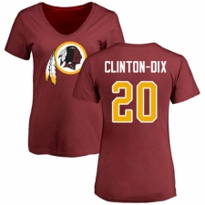 NFL Women's Nike Washington Redskins #20 Ha Clinton-Dix Maroon Name & Number Logo T-Shirt