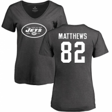 NFL Women's Nike New York Jets #82 Rishard Matthews Ash One Color T-Shirt