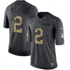 Men's Nike Oakland Raiders #2 AJ McCarron Limited Black 2016 Salute to Service NFL Jersey