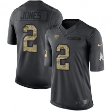 Men's Nike Jacksonville Jaguars #2 Landry Jones Limited Black 2016 Salute to Service NFL Jersey