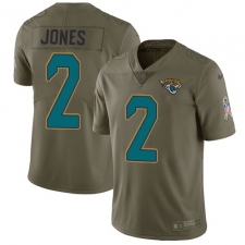 Men's Nike Jacksonville Jaguars #2 Landry Jones Limited Olive 2017 Salute to Service NFL Jersey