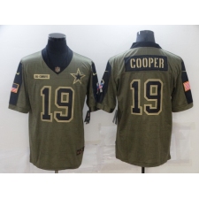Men's Dallas Cowboys #19 Amari Cooper Nike Olive 2021 Salute To Service Limited Player Jersey