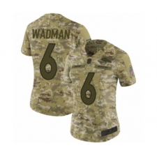 Women's Denver Broncos #6 Colby Wadman Limited Camo 2018 Salute to Service Football Jersey