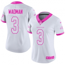 Women's Nike Denver Broncos #3 Colby Wadman Limited White Pink Rush Fashion NFL Jersey