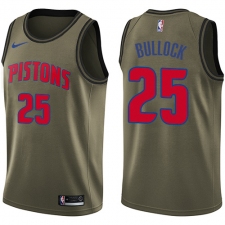 Men's Nike Detroit Pistons #25 Reggie Bullock Swingman Green Salute to Service NBA Jersey
