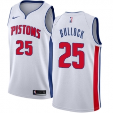 Men's Nike Detroit Pistons #25 Reggie Bullock Swingman White NBA Jersey - Association Edition