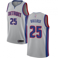 Women's Nike Detroit Pistons #25 Reggie Bullock Authentic Silver NBA Jersey Statement Edition