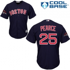 Youth Majestic Boston Red Sox #25 Steve Pearce Authentic Navy Blue Alternate Road Cool Base 2018 World Series Champions MLB Jersey