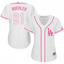 Women's Majestic Los Angeles Dodgers #21 Walker Buehler Authentic White Fashion Cool Base MLB Jersey