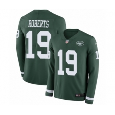 Men's Nike New York Jets #19 Andre Roberts Limited Green Therma Long Sleeve NFL Jersey