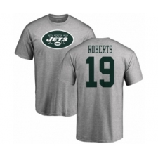 NFL Nike New York Jets #19 Andre Roberts Ash Name & Number Logo T-Shirt