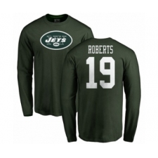 NFL Nike New York Jets #19 Andre Roberts Green Name & Number Logo Long Sleeve T-Shirt