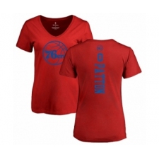 NBA Women's Nike Philadelphia 76ers #0 Justin Patton Red One Color Backer Slim-Fit V-Neck T-Shirt