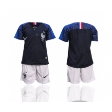 France Home 2-Star Youth 2018 FIFA World Cup Soccer Jersey