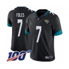 Men's Jacksonville Jaguars #7 Nick Foles Black Team Color Vapor Untouchable Limited Player 100th Season Football Jersey