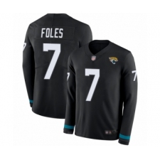 Men's Jacksonville Jaguars #7 Nick Foles Limited Black Therma Long Sleeve Football Jersey