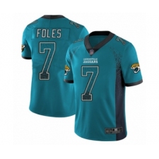 Men's Jacksonville Jaguars #7 Nick Foles Limited Teal Green Rush Drift Fashion Football Jersey