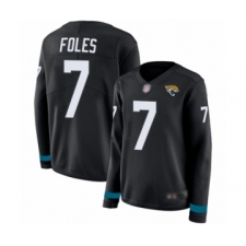 Women's Jacksonville Jaguars #7 Nick Foles Limited Black Therma Long Sleeve Football Jersey
