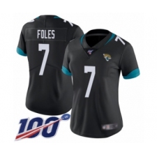 Women's Nike Jacksonville Jaguars #7 Nick Foles Black Team Color Vapor Untouchable Limited Player 100th Season NFL Jersey