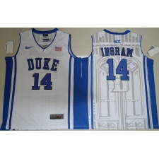 Duke Blue Devils #14 Brandon Ingram White Basketball Elite V Neck Stitched NCAA Jersey
