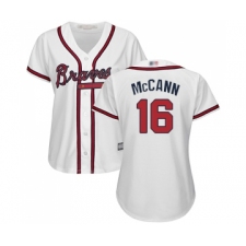 Women's Atlanta Braves #16 Brian McCann Replica White Home Cool Base Baseball Jersey