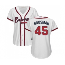 Women's Atlanta Braves #45 Kevin Gausman Replica White Home Cool Base Baseball Jersey