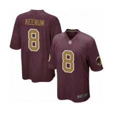 Men's Washington Redskins #8 Case Keenum Game Burgundy Red Gold Number Alternate 80TH Anniversary Football Jersey