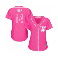 Women's Baltimore Orioles #14 Rio Ruiz Replica Pink Fashion Cool Base Baseball Jersey