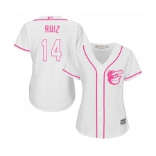Women's Baltimore Orioles #14 Rio Ruiz Replica White Fashion Cool Base Baseball Jersey