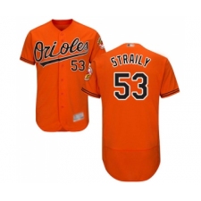 Men's Baltimore Orioles #53 Dan Straily Orange Alternate Flex Base Authentic Collection Baseball Jersey