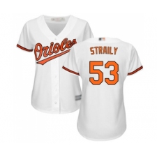 Women's Baltimore Orioles #53 Dan Straily Replica White Home Cool Base Baseball Jersey