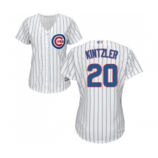 Women's Chicago Cubs #20 Brandon Kintzler Authentic White Home Cool Base Baseball Jersey