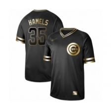 Men's Chicago Cubs #35 Cole Hamels Authentic Black Gold Fashion Baseball Jersey