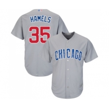 Men's Chicago Cubs #35 Cole Hamels Replica Grey Road Cool Base Baseball Jersey