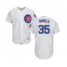 Men's Chicago Cubs #35 Cole Hamels White Home Flex Base Authentic Collection Baseball Jersey