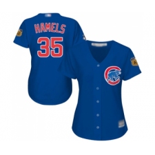 Women's Chicago Cubs #35 Cole Hamels Authentic Royal Blue Alternate Baseball Jersey