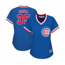 Women's Chicago Cubs #35 Cole Hamels Authentic Royal Blue Cooperstown Baseball Jersey