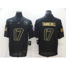 Men's Tennessee Titans #17 Ryan Tannehill Black Nike 2020 Salute To Service Limited Jersey