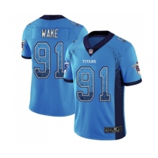 Men's Tennessee Titans #91 Cameron Wake Limited Blue Rush Drift Fashion Football Jersey