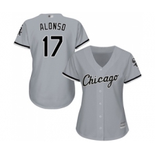 Women's Chicago White Sox #17 Yonder Alonso Replica Grey Road Cool Base Baseball Jersey