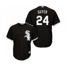 Men's Chicago White Sox #24 Brandon Guyer Replica Black Alternate Home Cool Base Baseball Jersey