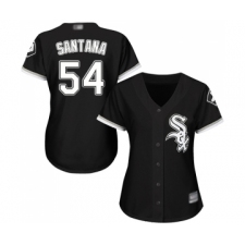 Women's Chicago White Sox #54 Ervin Santana Replica Black Alternate Home Cool Base Baseball Jersey